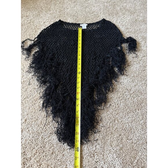 VTG Charlotte Russe Womens Size S Juniors Fringe Cover Up Shaw Y2K Boho Crotched - Picture 2 of 6